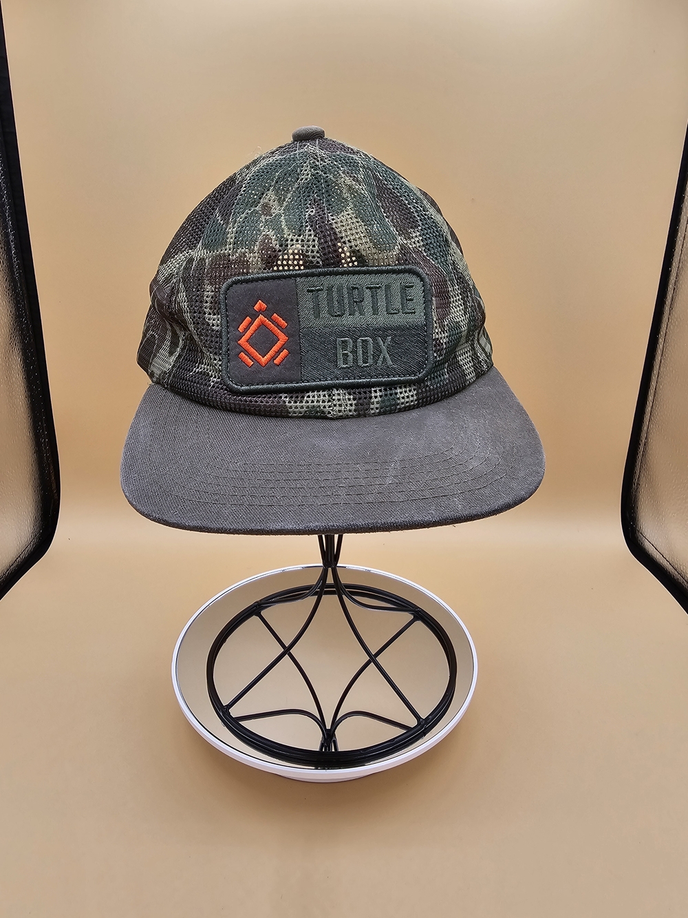 Turtlebox Audio Camo Mesh Flat Bill Trucker Hat Snapback - One Size